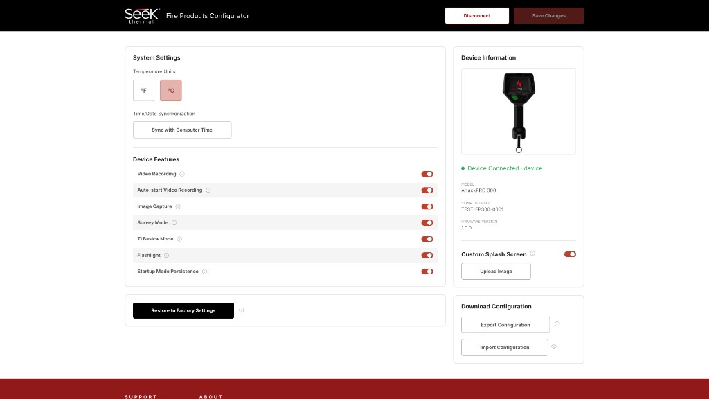 Seek Thermal fire products configurator